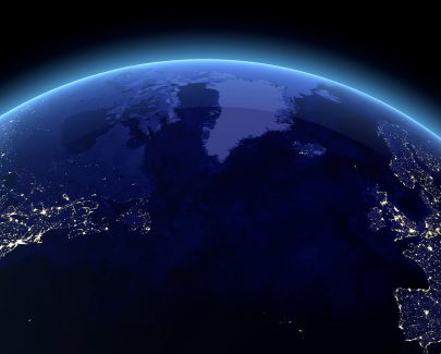 The earth at night from space