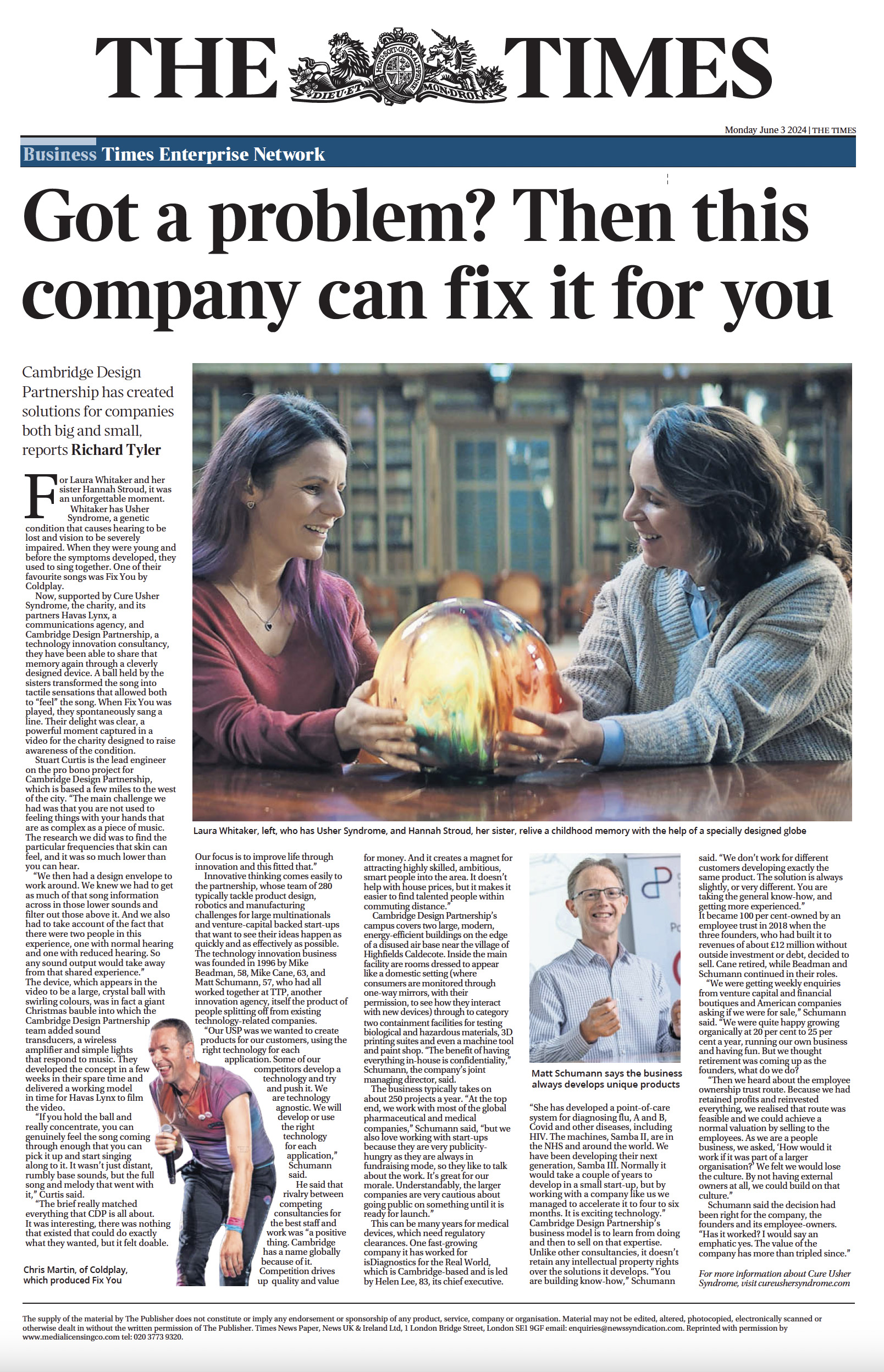 CDP - Featured in The Times